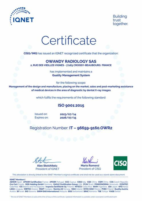 ISO 9001 CERTIFICATION OWANDY RADIOLOGY